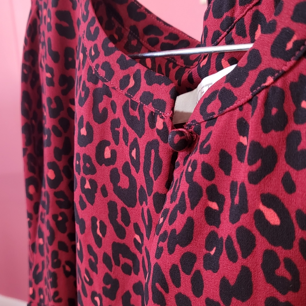 Red Leapord Print Shirt